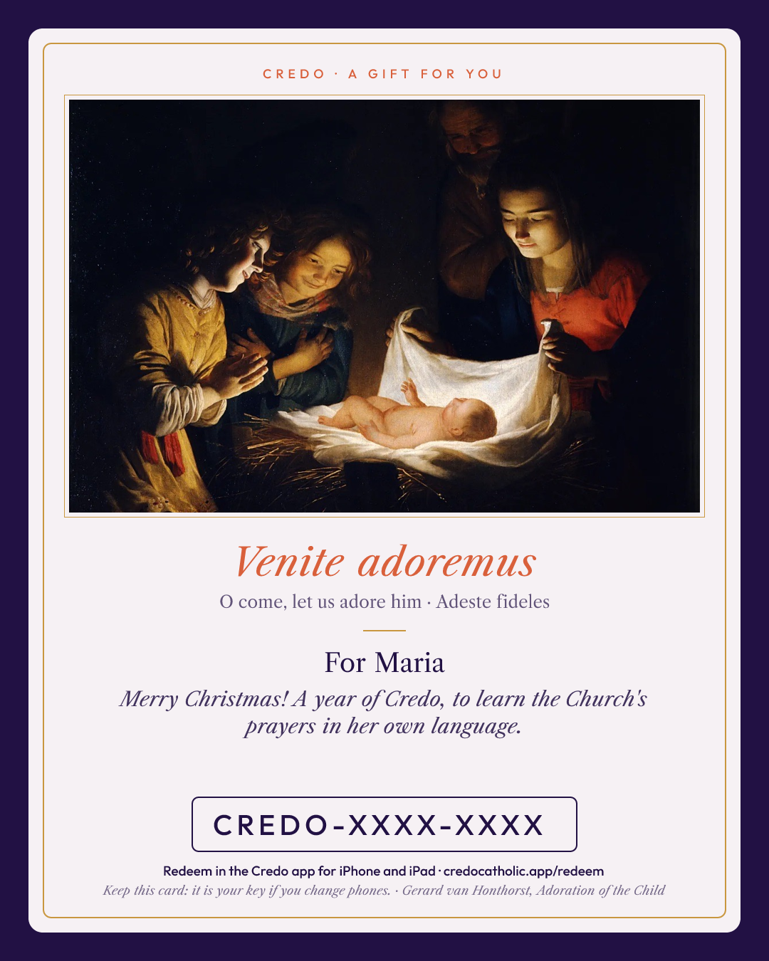 Venite adoremus — Gerard van Honthorst, Adoration of the Child