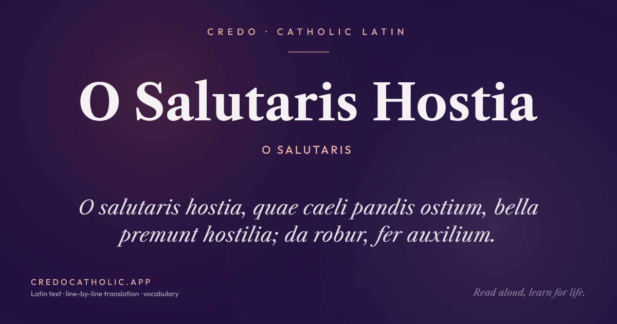 O Salutaris Hostia share card