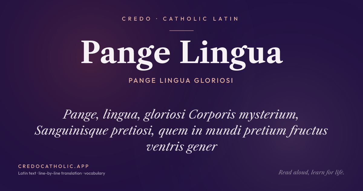Pange Lingua share card