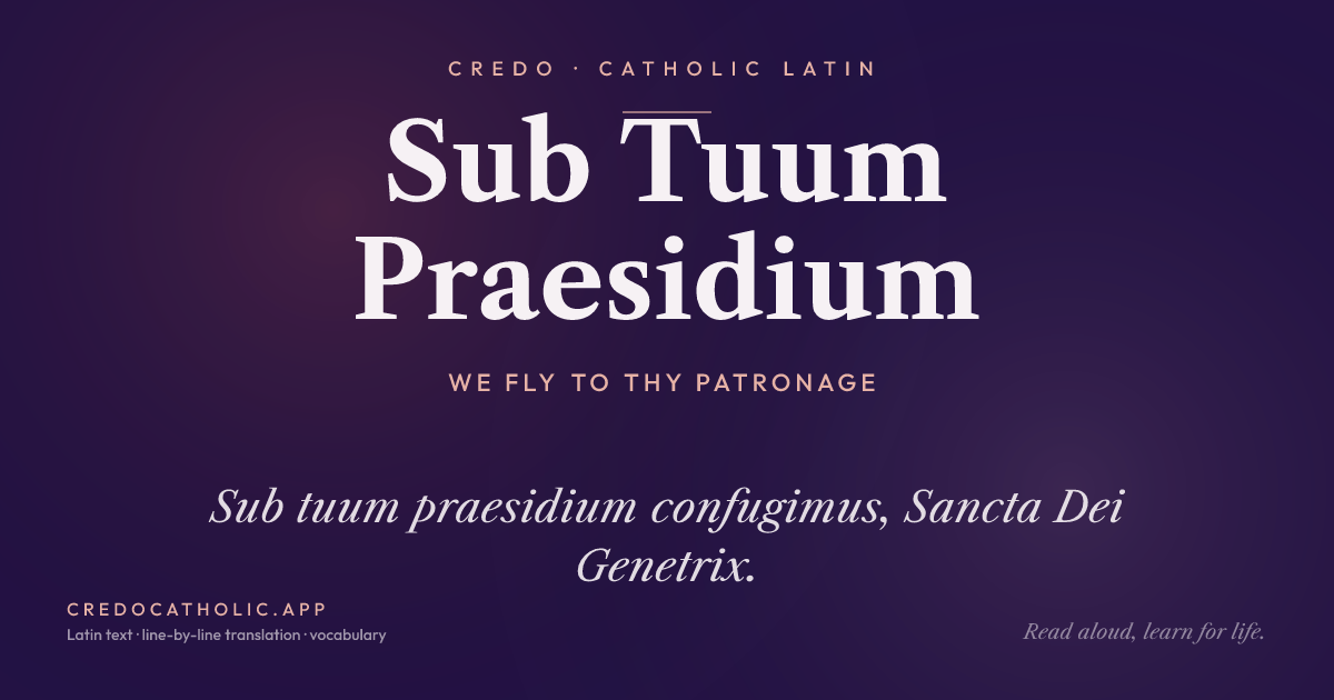 Sub Tuum Praesidium share card